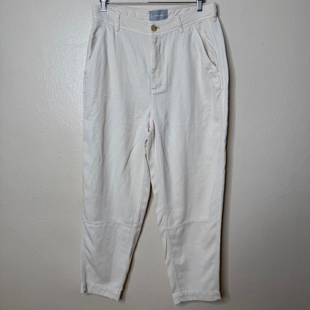 Everlane Pants Women’s 10 Chinos High Rise Pleated Front Relaxed Fit Tapered